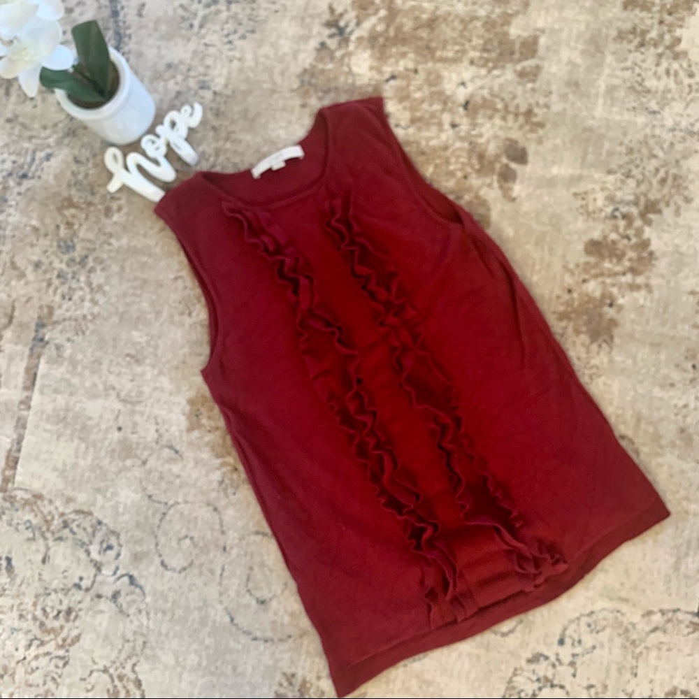 Loft Ruffle Front Sleeveless Sweater